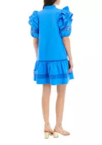 Crown & Ivy™ Women's Puff Sleeve Crochet Trim Dress | Belk