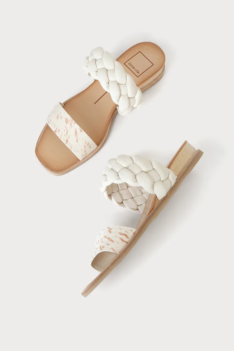Persey Fawn Calf Hair Slide-On Wedge Sandals | Lulus (US)