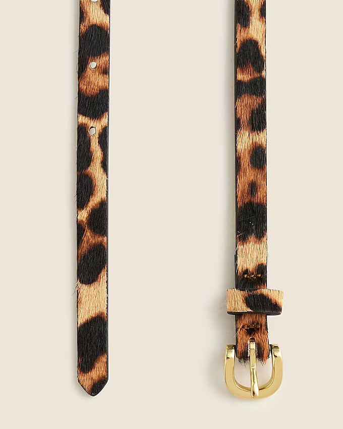 Skinny calf hair belt in leopard | J. Crew US