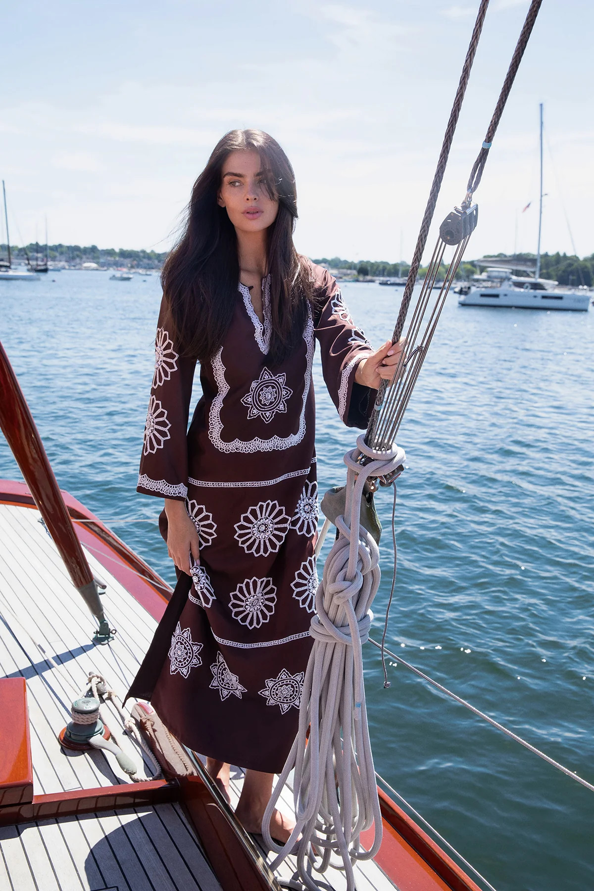 Tobacco Beaded Olivia Kaftan | ASHA by ADM