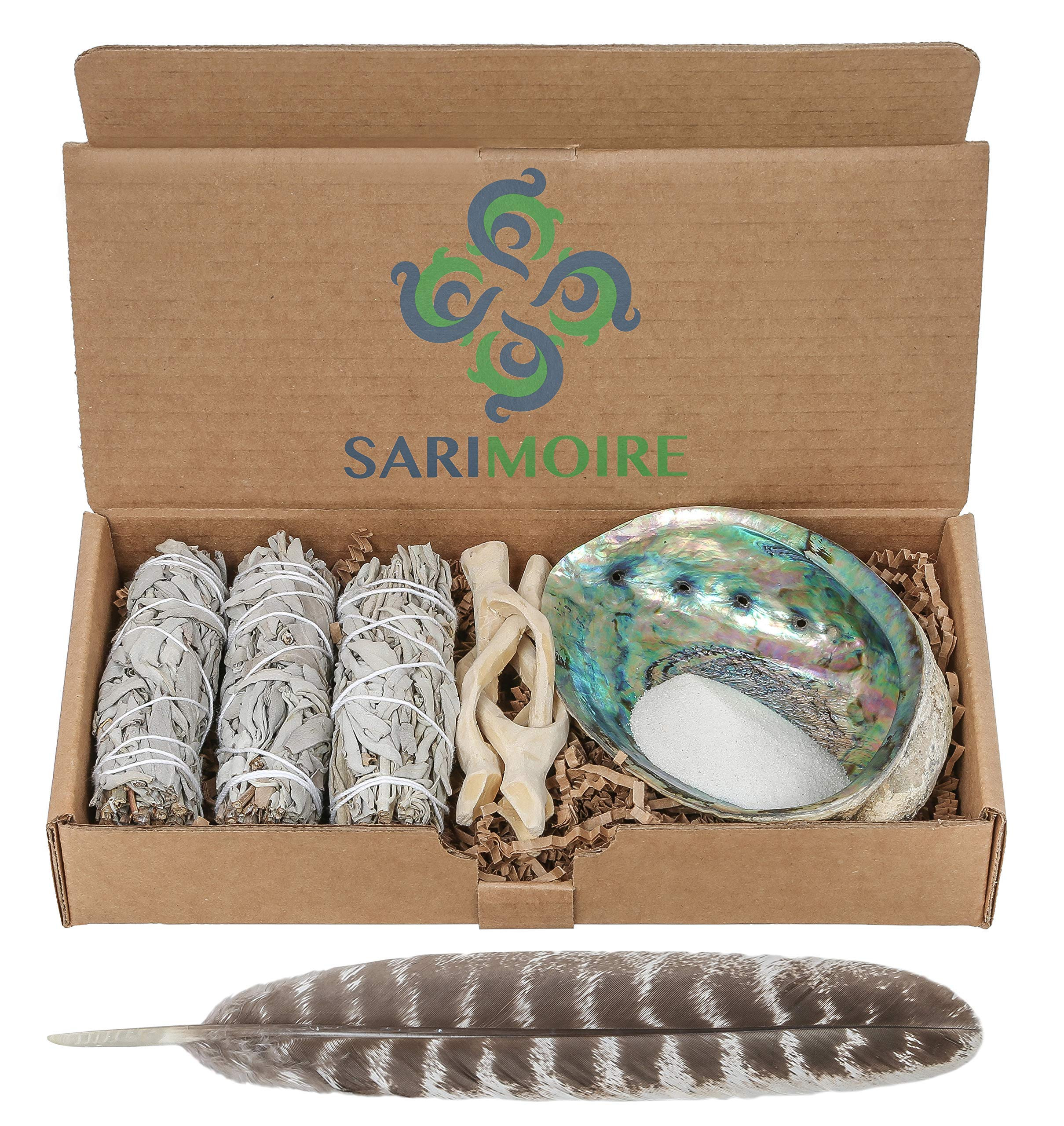 Sage Smudge Kit - White Sage Smudge Sticks - 4in ~ Abalone Shell 5-6in ~ 2in Tripod Stand ~ 9-12i... | Amazon (US)