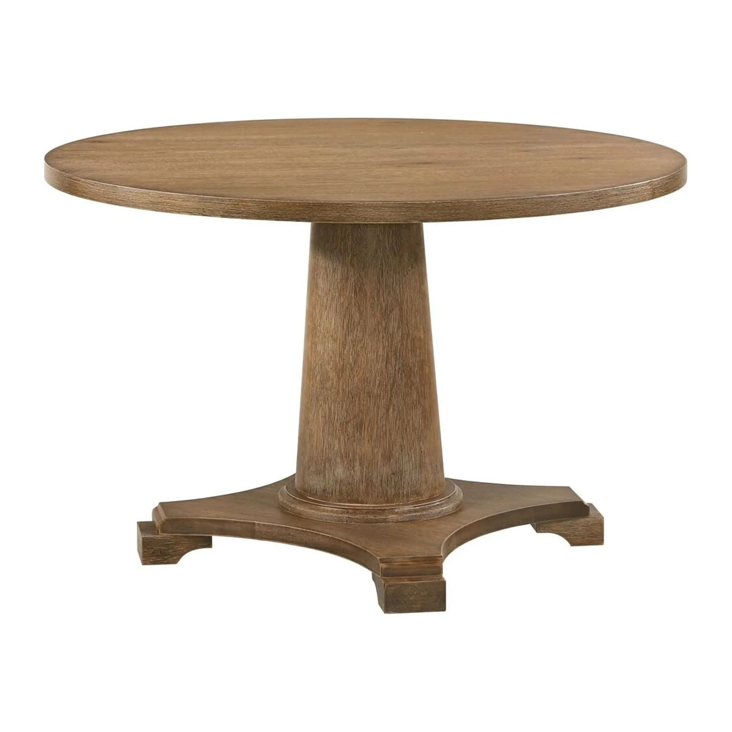 Acme Yotam Round Wooden Single Pedestal Dining Table in Salvaged Oak | Walmart (US)