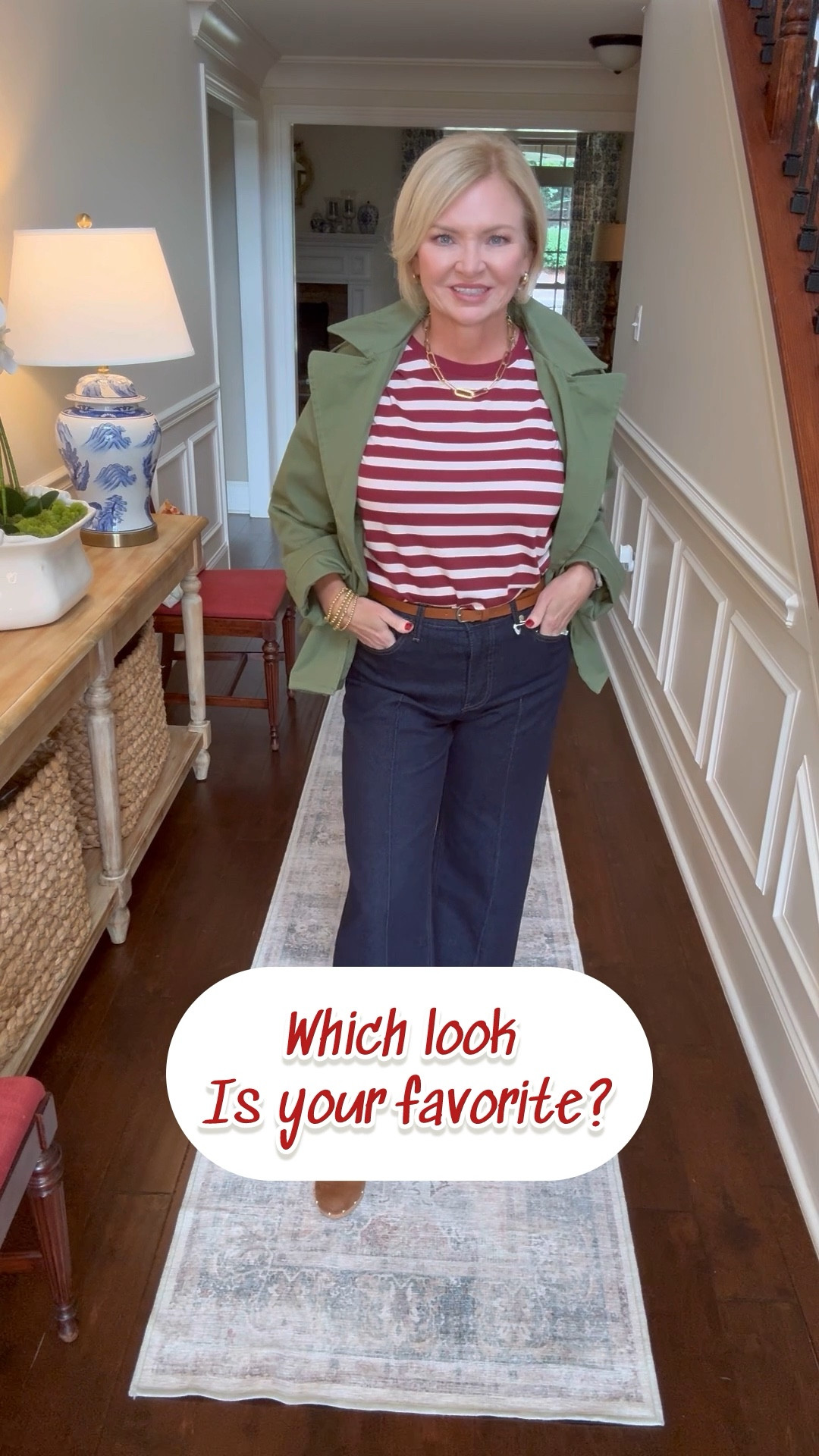 Green jacket, cream jacket or no jacket: which is your favorite? The cream jacket is KUT from the Kloth, but everything else is from Walmart! 
I'm wearing a Small in tee & jackets, but need an XS in the green jacket. The jeans are a size 6 and I could really use a 4.  So size down in those 2 items!

Wide leg jeans
Jeans outfit
Fall outfit
Clogs
Twill jacket
Trench coat
Petite 

#LTKStyleTip #LTKVideo #LTKShoeCrush