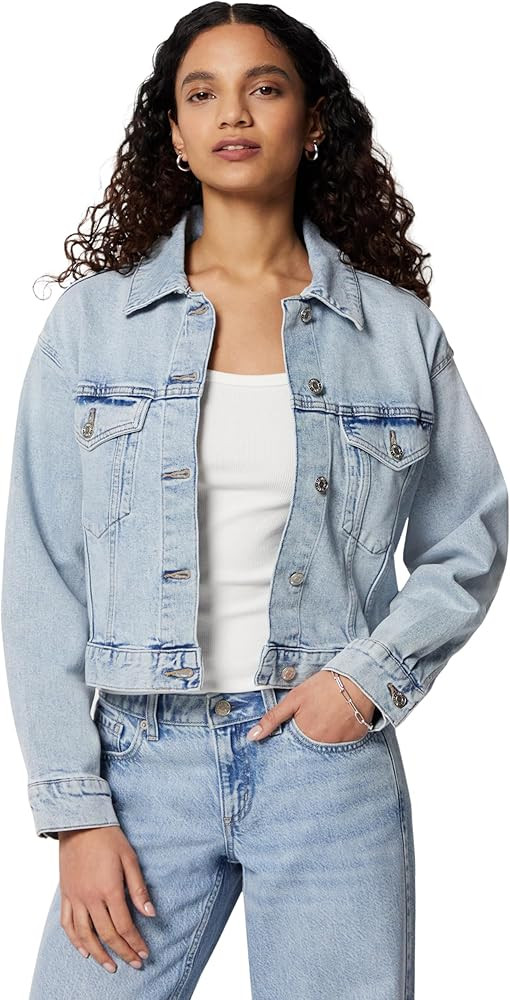 Amazon Essentials Women's Low Stretch Relaxed-Fit Cropped Denim Jacket | Amazon (US)