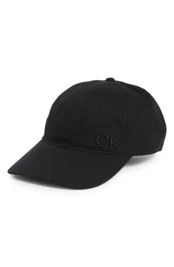 Calvin Klein Embroidered Cotton Baseball Cap in Black at Nordstrom Rack | Nordstrom Rack