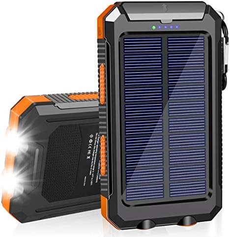Solar Charger 20000mAh Solar Power Bank Waterproof Portable Charger with Dual 5V USB Port/LED Fla... | Amazon (US)
