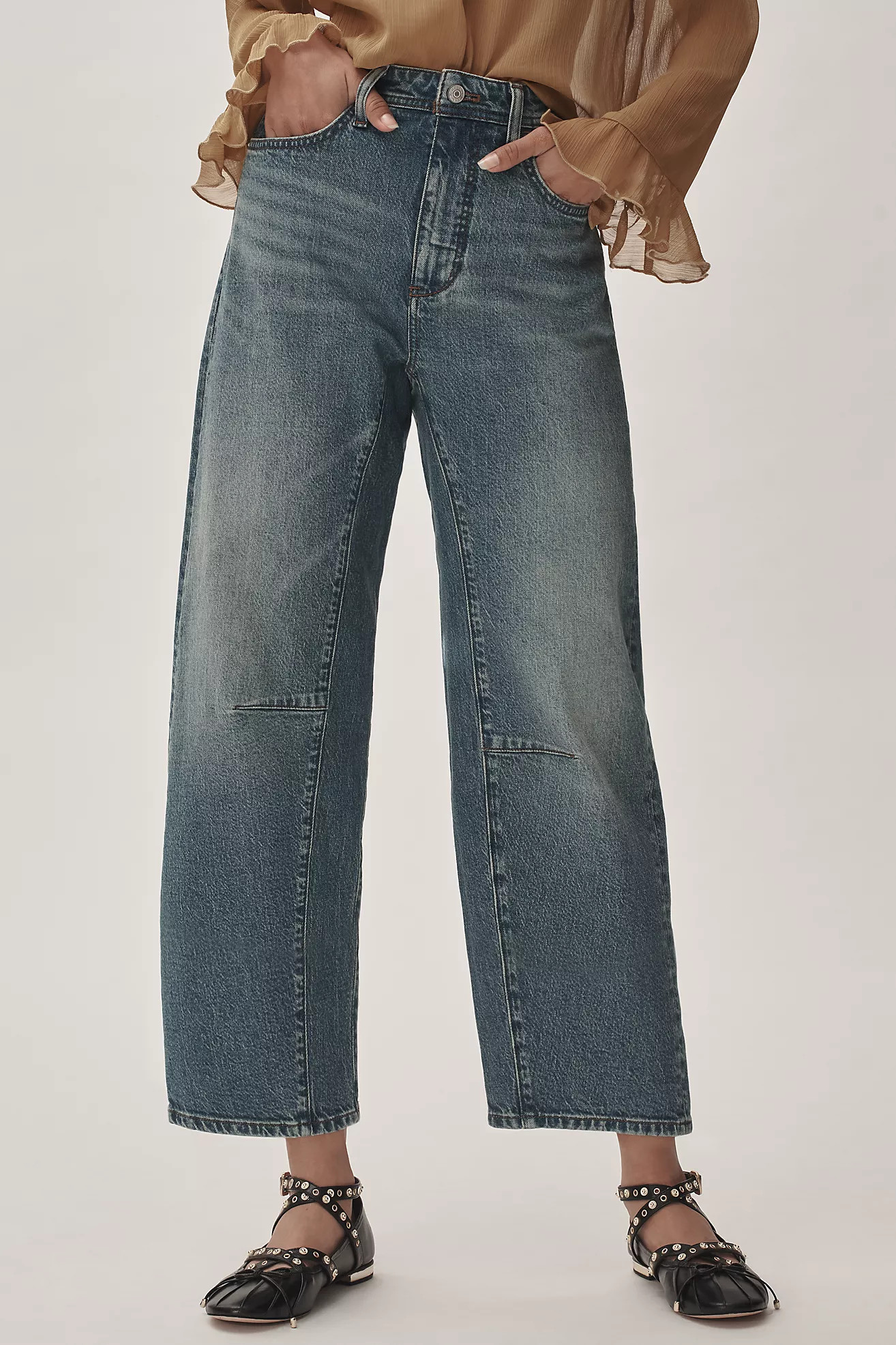 The Millie Low-Slung Barrel Jeans by Pilcro | Anthropologie (US)