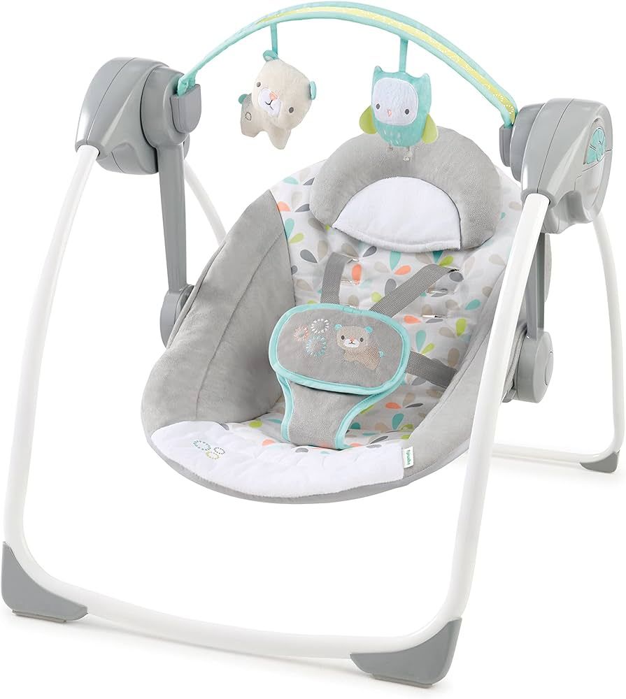 Ingenuity Comfort 2 Go Compact Portable 6-Speed Cushioned Baby Swing with Music, Folds Easy, 0-9 ... | Amazon (US)
