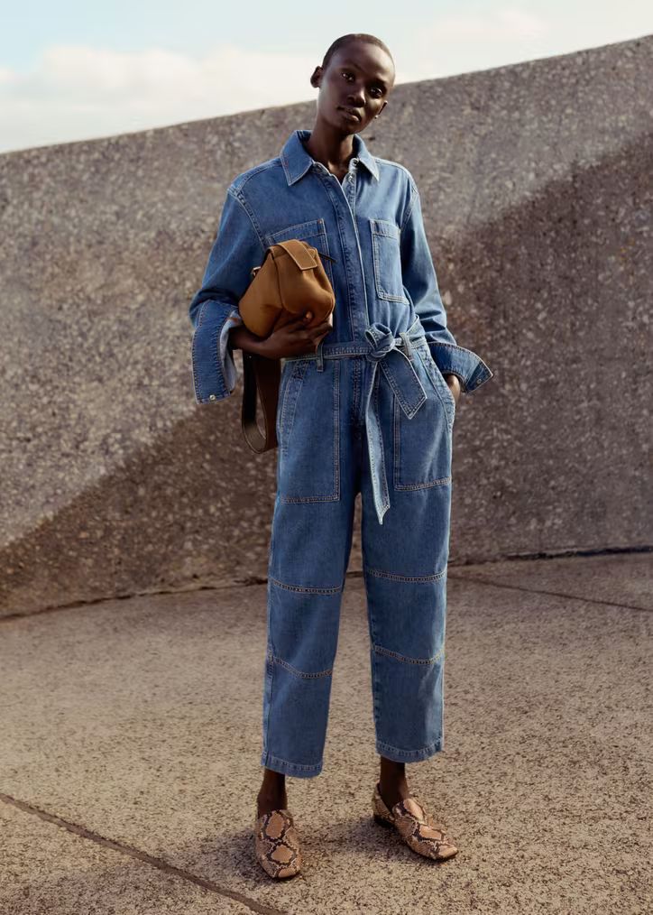 Denim Jumpsuit + Belt | ME+EM Global (Excluding US)