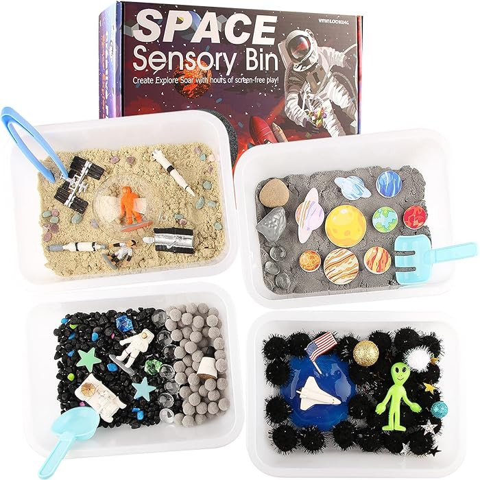 Space Themed Sensory Bin Filler,Planet Toys for Kids, Universe Solar System for Autistic Children... | Amazon (US)