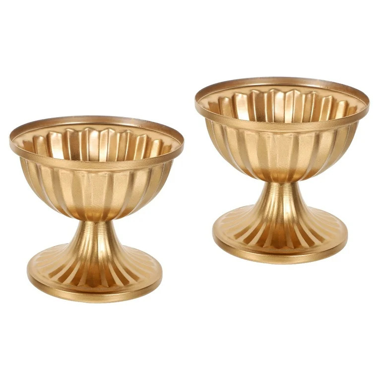 Hemoton 2pcs European Style Metal Urn Vase Wedding Table Flower Arrangement Vase Flower Holder | Walmart (US)