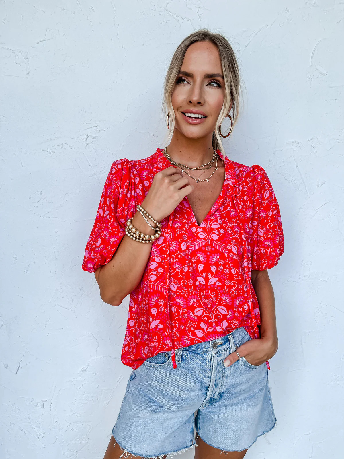 Ranier Paisley Puff Sleeve Top | Ruthie Grace