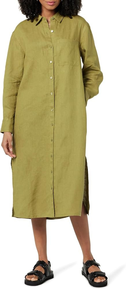 The Drop Women's Fiona Relaxed Linen Midi Shirt Dress | Amazon (US)