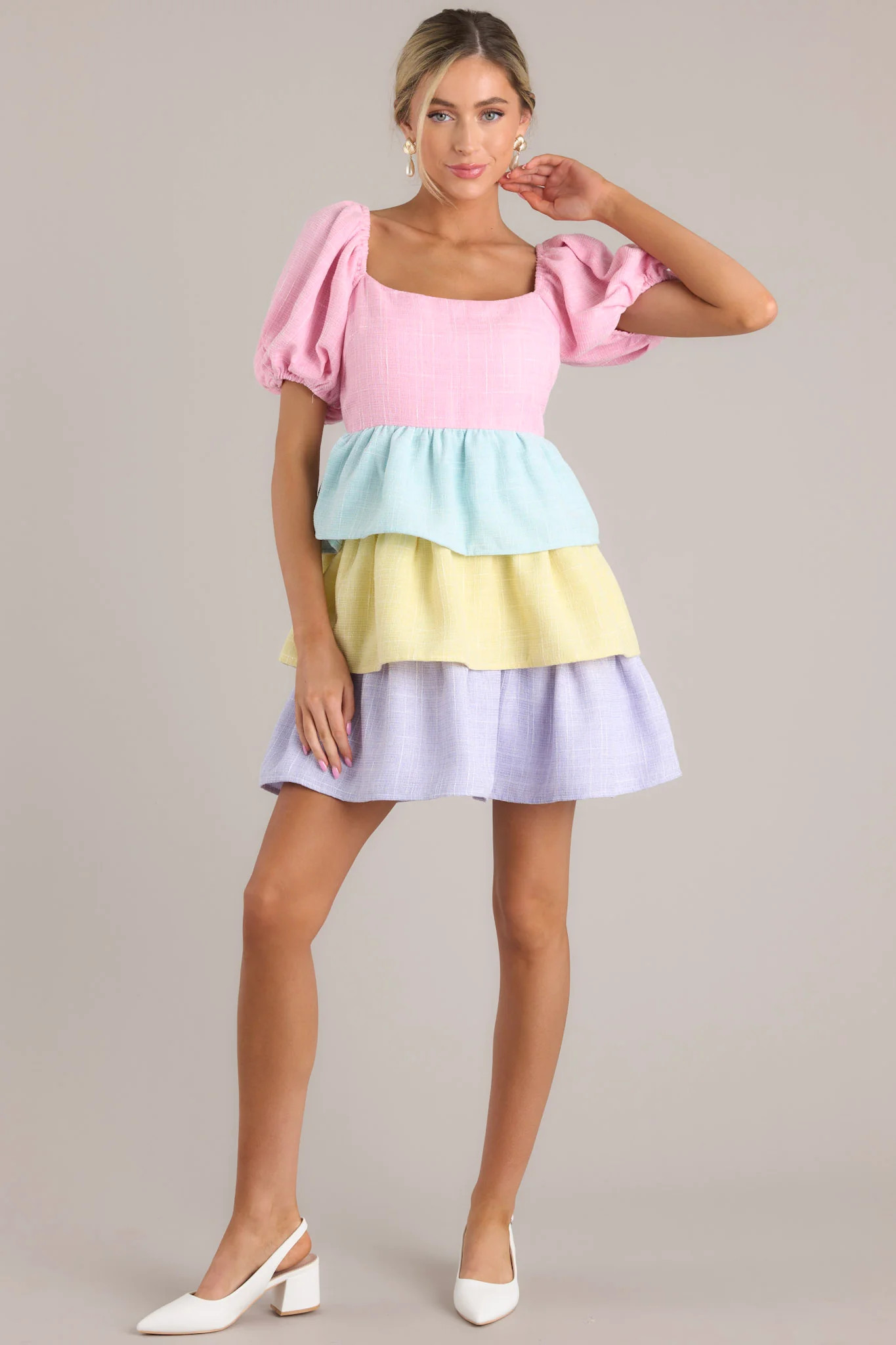 Living In Wonderment Pastel Mini Dress | Red Dress
