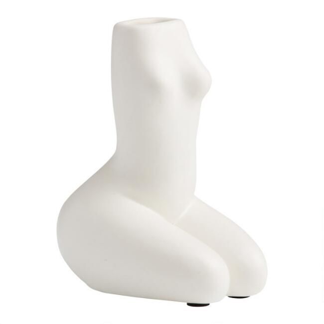 White Ceramic Femme Figural Vase | World Market