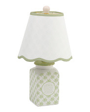17.5in Ceramic Flora Scalloped Shade Square Table Lamp | Marshalls