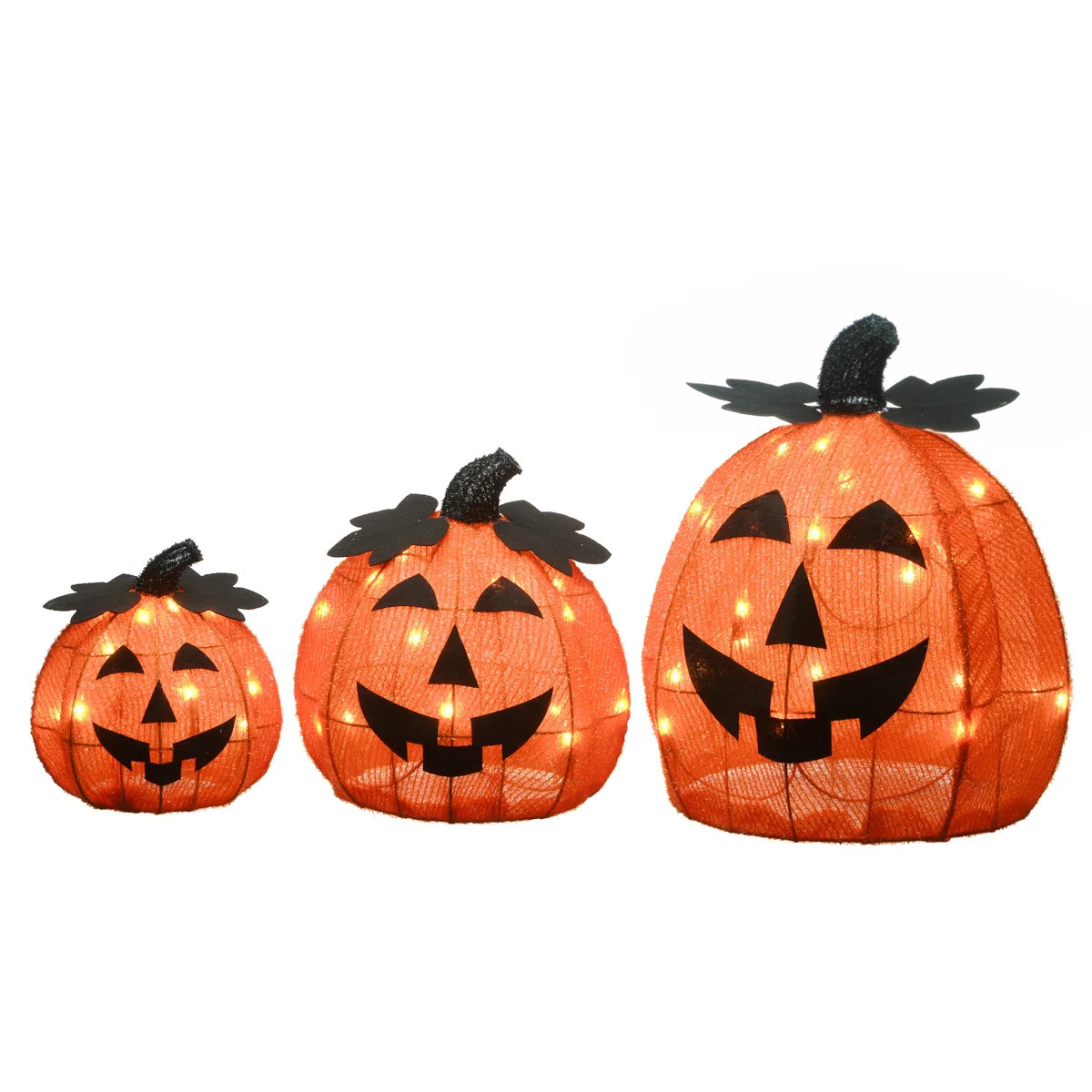 15" Pre-Lit Jack-O-Lantern Halloween Trio | Wayfair North America