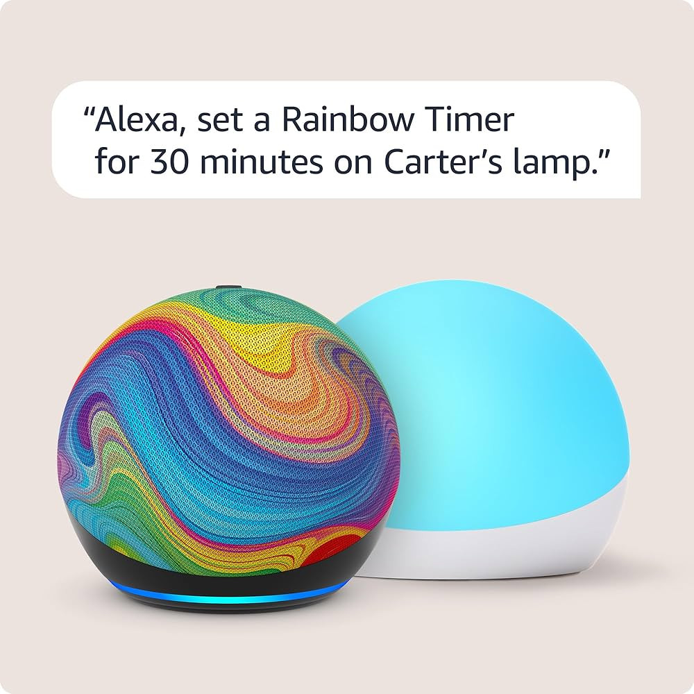 Amazon Echo Dot Kids (newest model) - Rainbow Swirl including Amazon Kids+, with Echo Glow, with ... | Amazon (US)