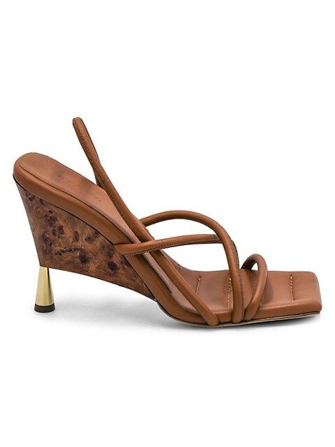Gia x RHW Leather Slingback Wedge Sandals | Saks Fifth Avenue
