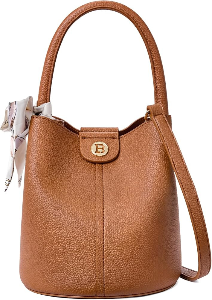 BOSTANTEN Small Crossbody Bags for Women Vegan Leather Mini Bucket Handbag Removable Shoulder Str... | Amazon (US)