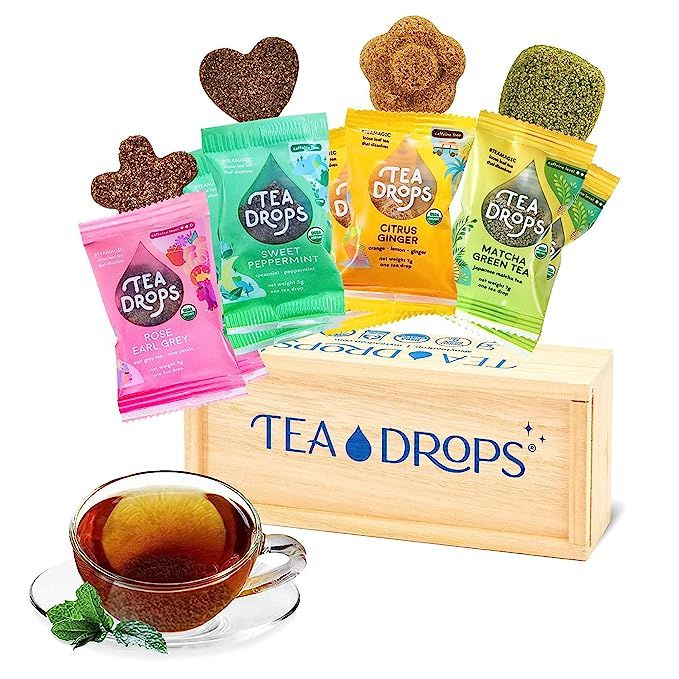 Tea Drops Pack of 8 Lightly Sweetened Loose Leaf Bagless Tea, Including Matcha | Amazon (US)