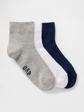 Kids Gap Logo Quarter Crew Socks (3-Pack) | Gap Factory