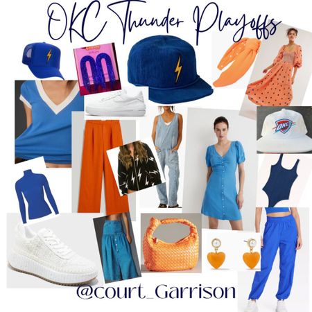 NBA Playoff looks for Oklahoma City Thunder fans!  Stylish lighting bolt aviator nation hats, adorable sneakers, blue bodysuits and windbreaker cargo pants.
Corduroy OKC Thunder Hats and madewell trouser pants.
Feed me gems sapphire blue Crystal earrings and Kim Kardashian skims tops in blue. So many options for spring outfits! Thunder UP ⚡️ 💙 🧡 



NBA
Basketball 
Blue and Orange 
Okc 
Okc thunder 
Travel 

#LTKActive #LTKxMadewell #LTKtravel