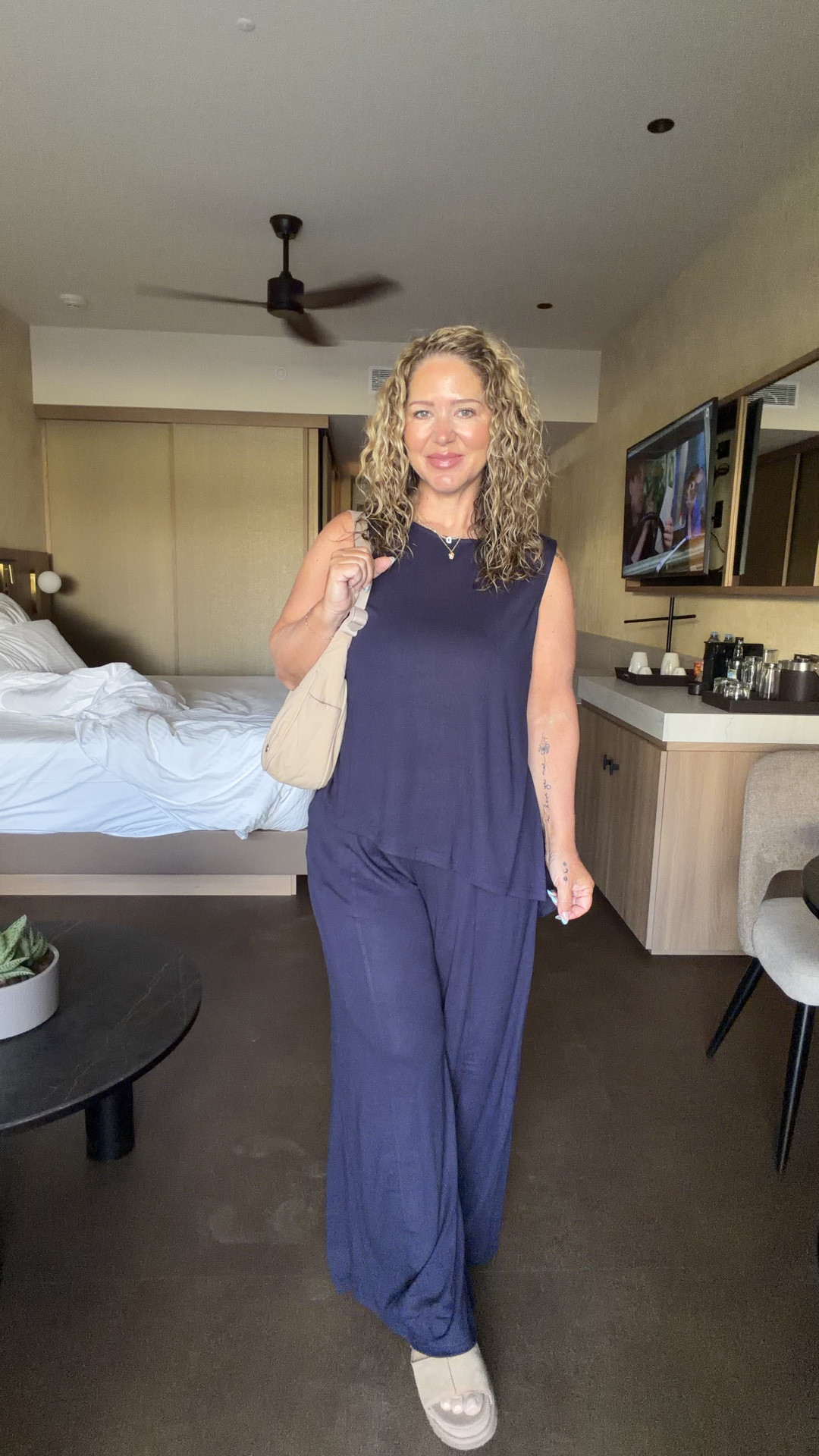 2 piece set size large (could do a medium) 
Shoes tts (linked similar)

#LTKOver40 #LTKMidsize #LTKPetite