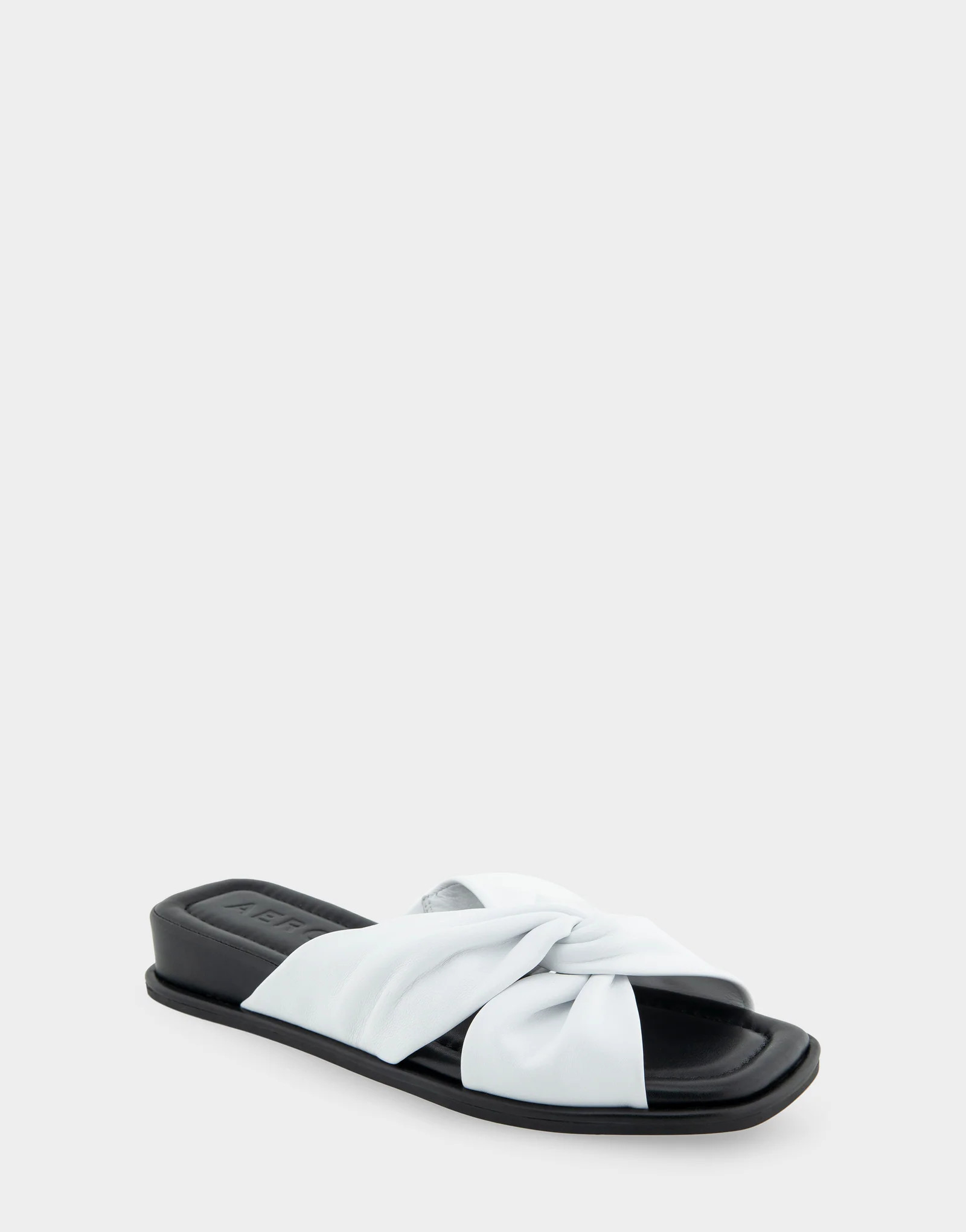 Women's Knotted Mini Wedge Slide Sandal in White Leather | Aerosoles