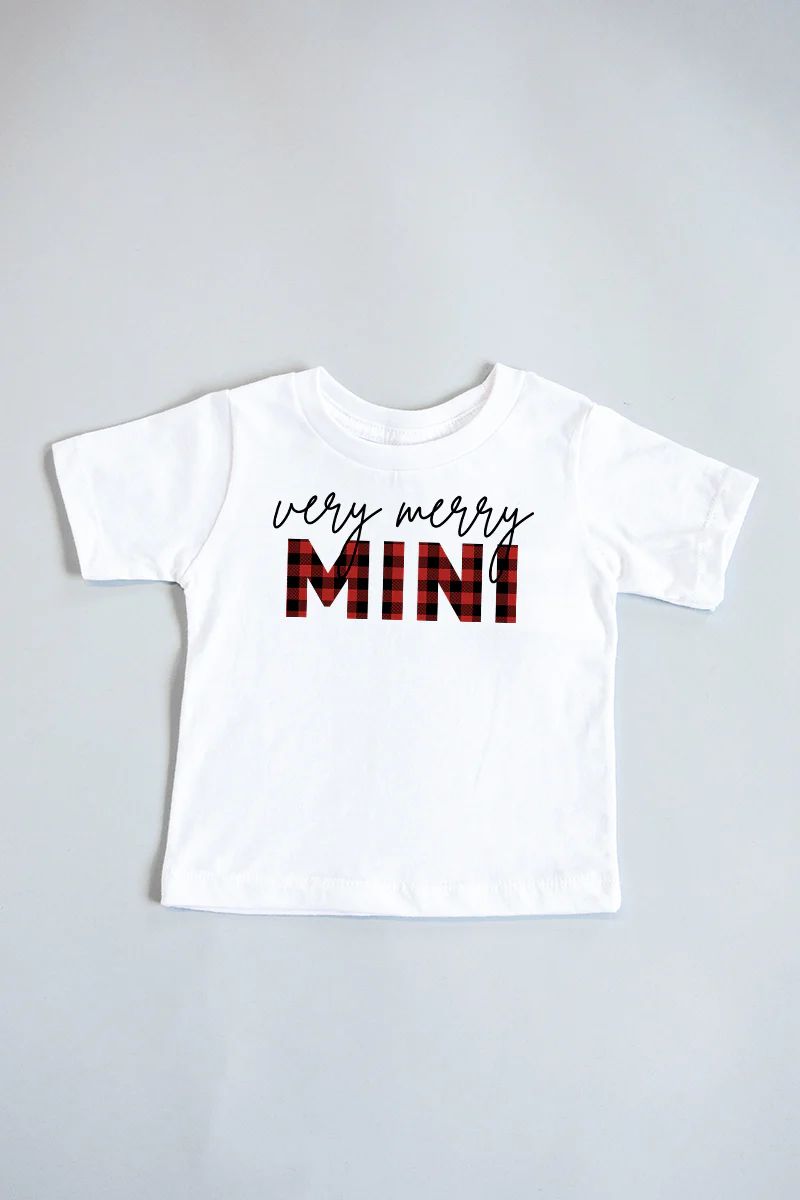 Very Merry Mini Graphic White Baby Tee | The Pink Lily Boutique