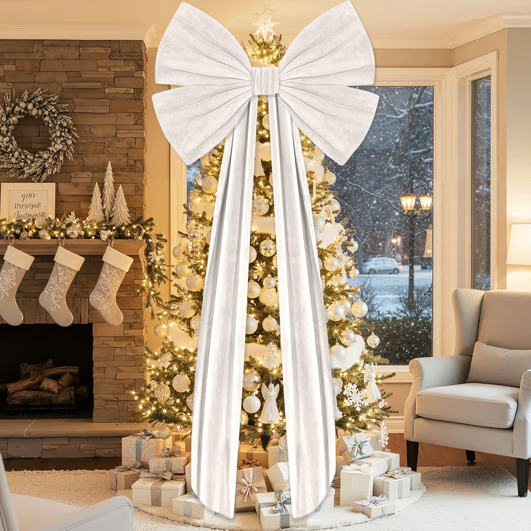 Giant Bow Decorations 40 x 80 Inch Big Bows with Long Streamers Extra Large Tie Velvet Decoration... | Amazon (US)