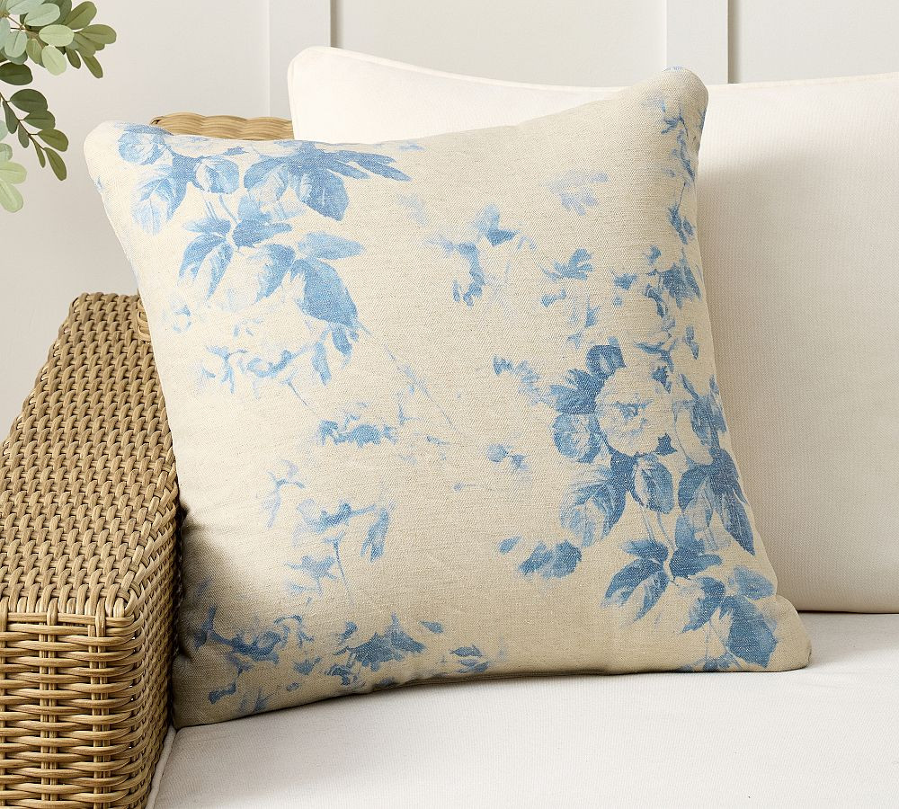 Lola Printed Floral Outdoor Pillow | Pottery Barn (US)