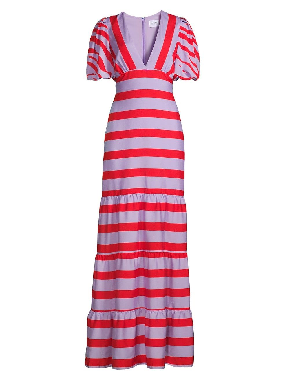 One33 Social Tiered Stripe V-Neck Maxi Dress | Saks Fifth Avenue