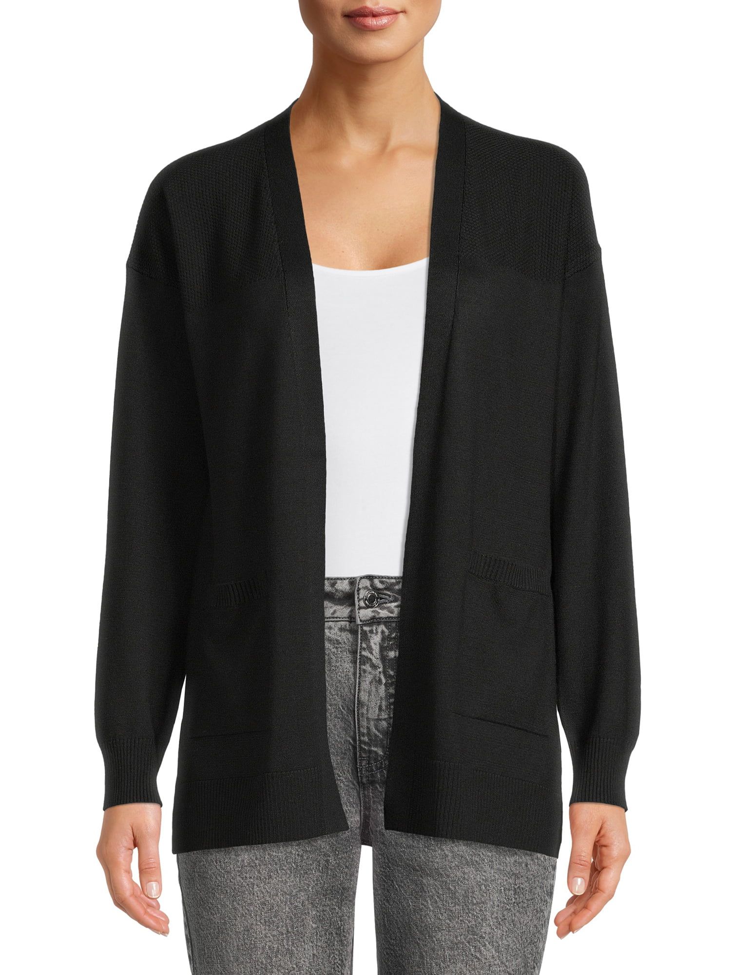 Time and Tru Women's Open Front Cardigan Sweater - Walmart.com | Walmart (US)