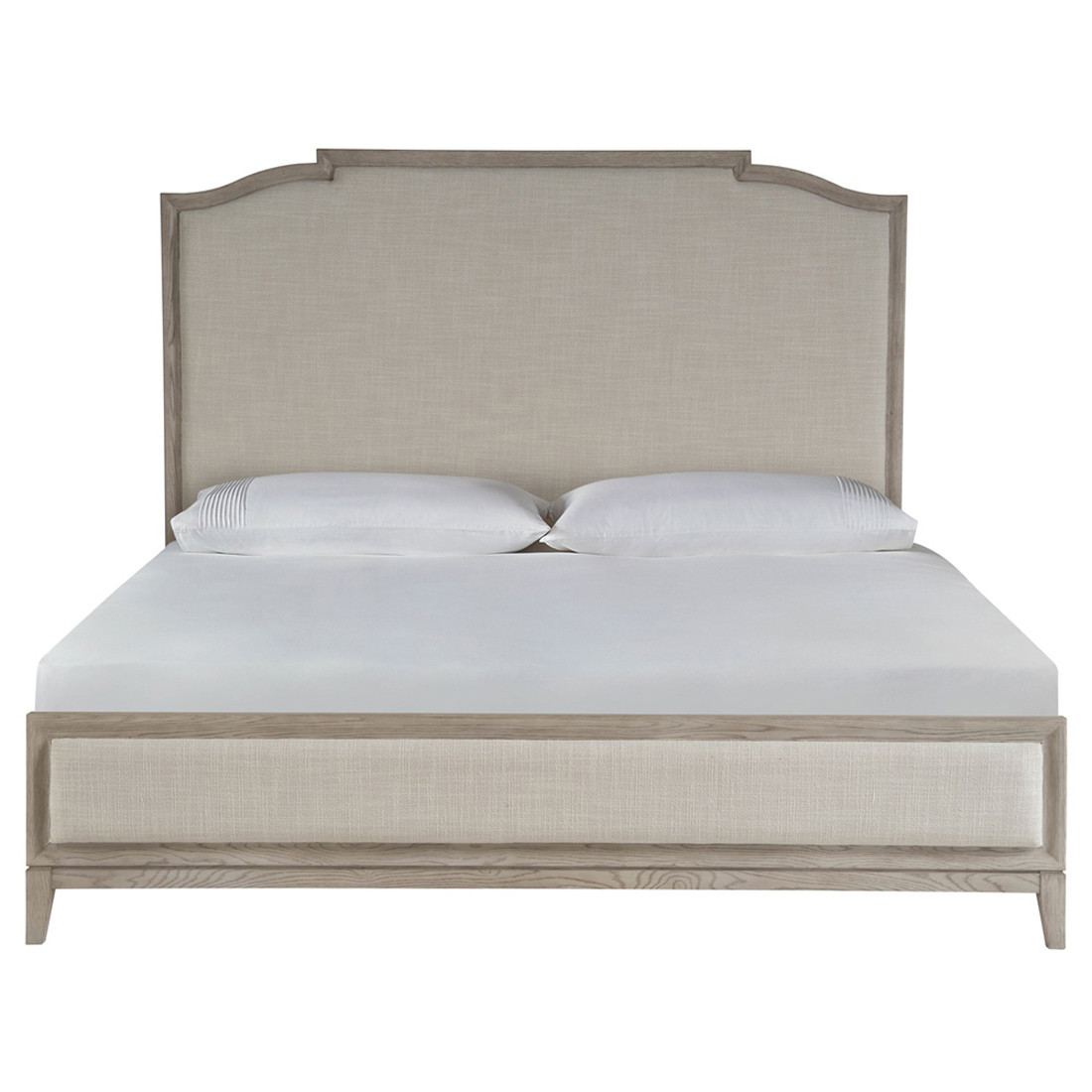 Chelle French Country Beige Panel Oak Wood Bed - Queen | Kathy Kuo Home
