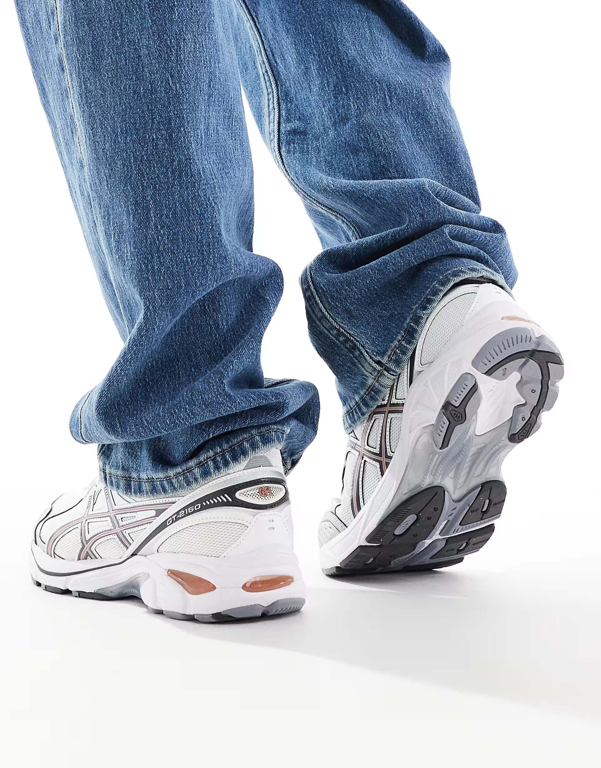 Asics Gt-2160 unisex trainers in white silver and rose | ASOS | ASOS (Global)