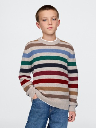 Kids CashSoft Striped Crewneck Sweater | Gap (US)