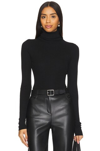 Enza Costa Silk Sweater Rib Turtleneck in Black from Revolve.com | Revolve Clothing (Global)