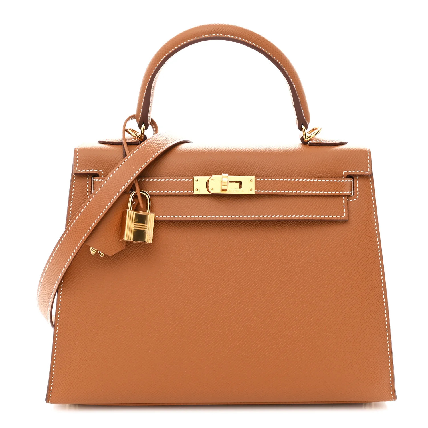 Epsom Kelly Sellier 25 Gold | FASHIONPHILE (US)