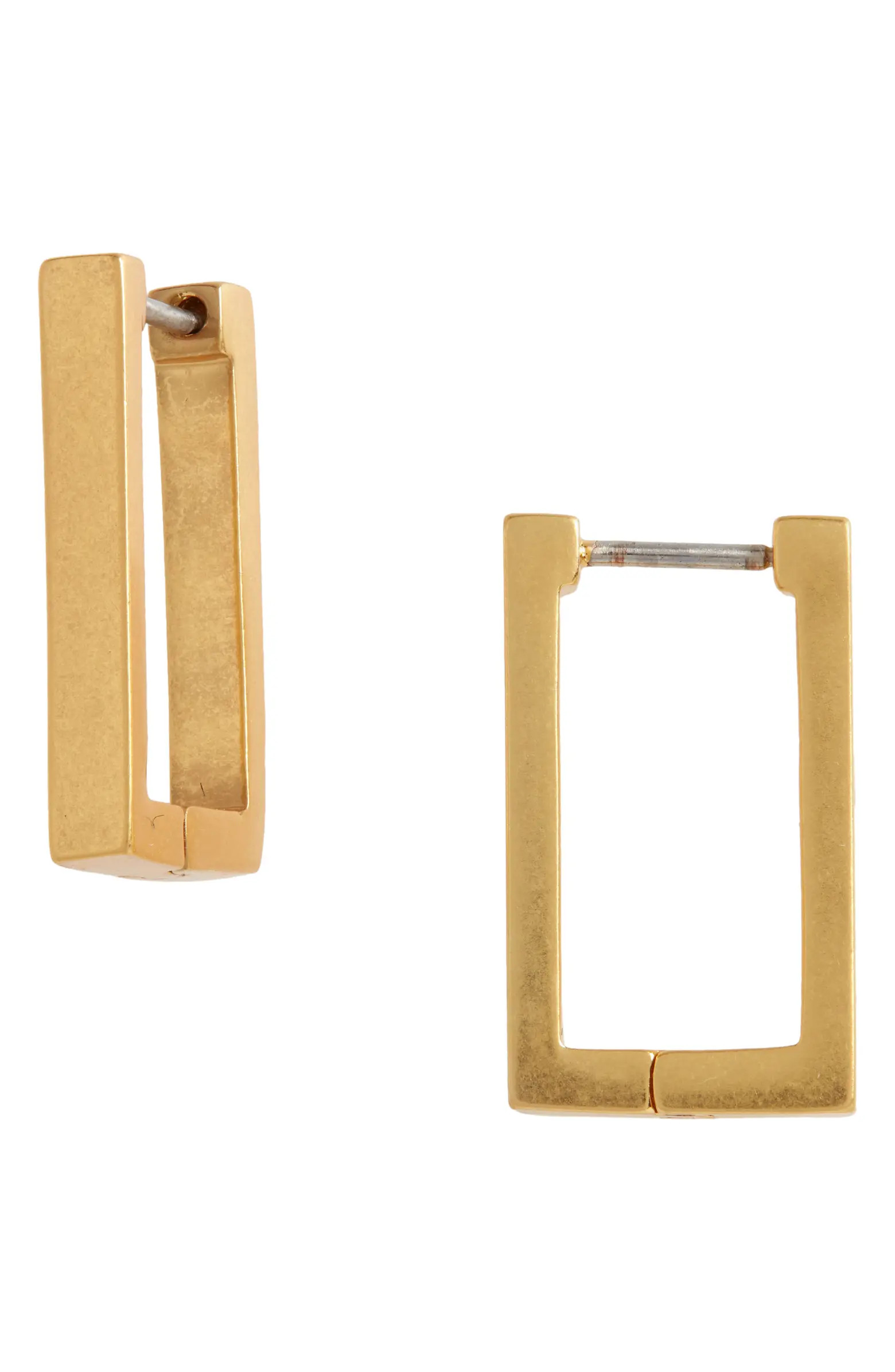 Madewell Square Huggie Hoop Earrings | Nordstrom | Nordstrom