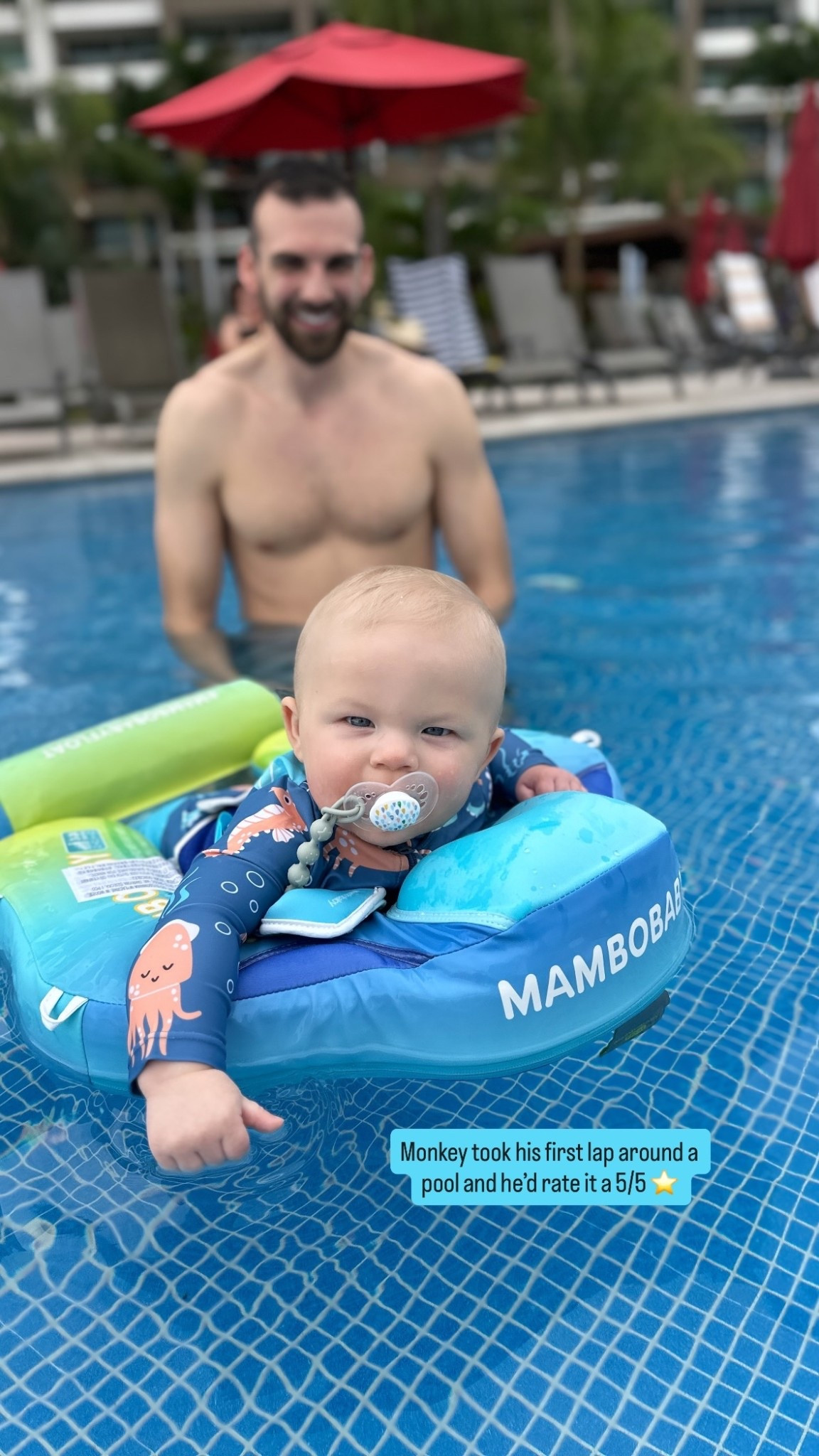 Monkey took his first lap around a pool and he’d rate it a 5/5 ⭐️

#LTKTravel #LTKKids #LTKBaby