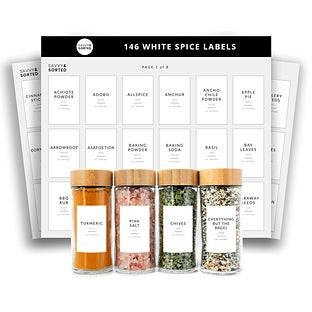 Savvy & Sorted&reg; Minimalist Spice Labels White Pkg/142 | The Container Store