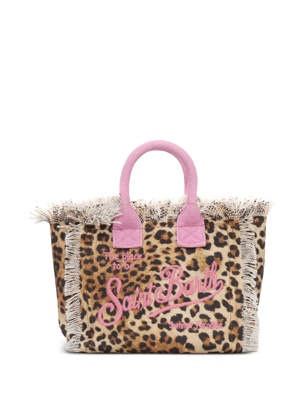 MC2 Saint Barth Mini Vanity leopard-print Fringed Bag | Neutrals | FARFETCH UK | Farfetch Global
