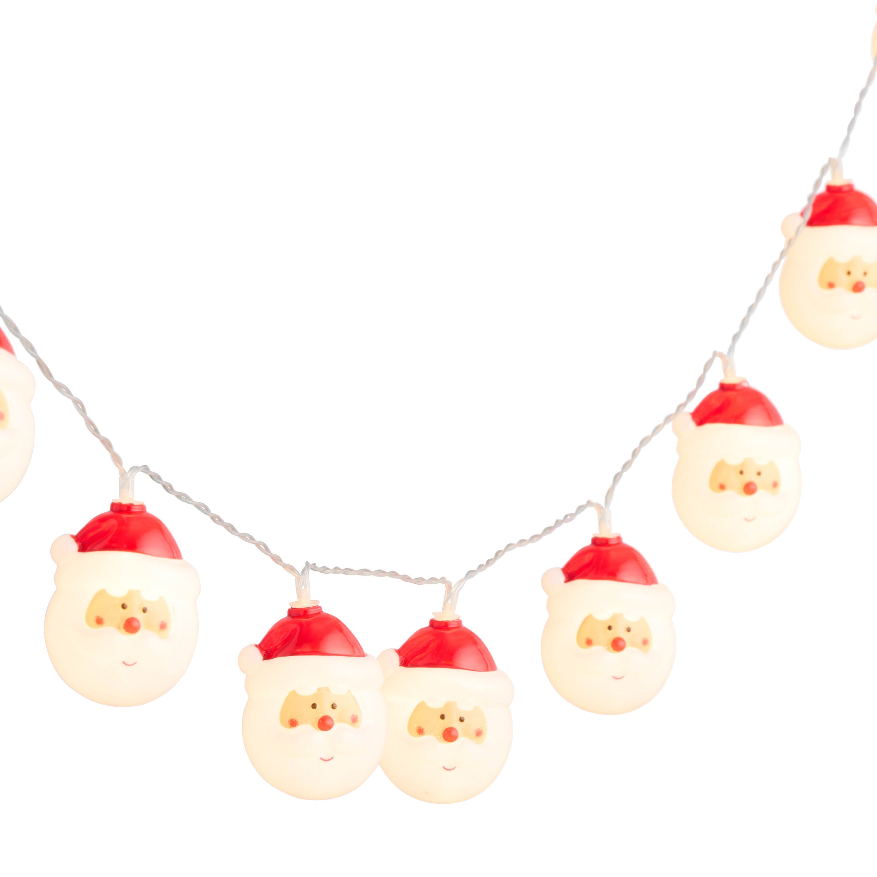 Vintage Santa Face LED Battery Operated String Lights | World Market