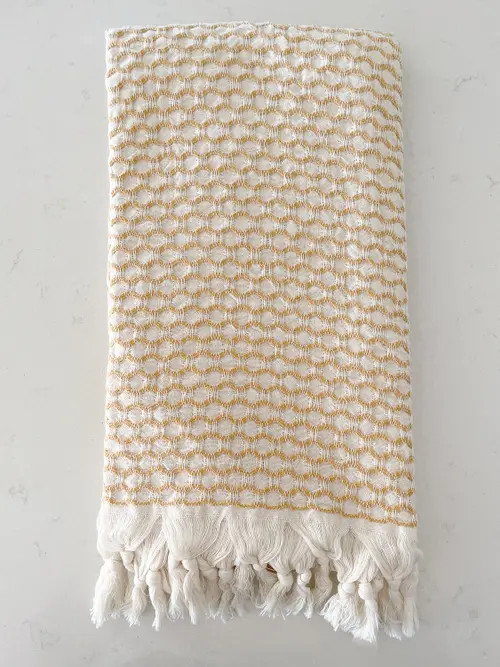 Anaya Beach Wave Turkish Cotton Beach Towel in Yellow at Nordstrom | Nordstrom