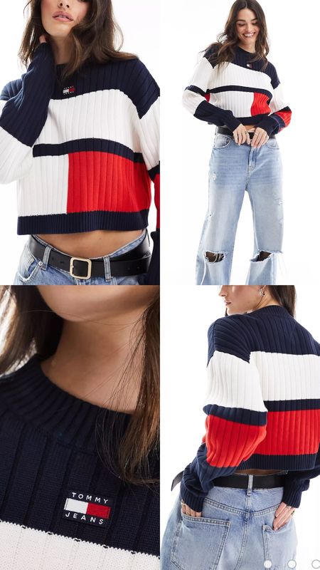 Tommy Jeans jumper. Colour block badge jumper in white, red and navy. 
Autumn, winter, spring, casual look, cozy, brunch outfit . On sale! Under £70. Affordable fashion. Wardrobe staple. Timeless. Gift guide idea for her. Luxury, elegant, clean aesthetic, chic look, feminine fashion, trendy look, workwear, office. 


#ThisIsMyBestT #LTKgiftguide #LTKstyletip