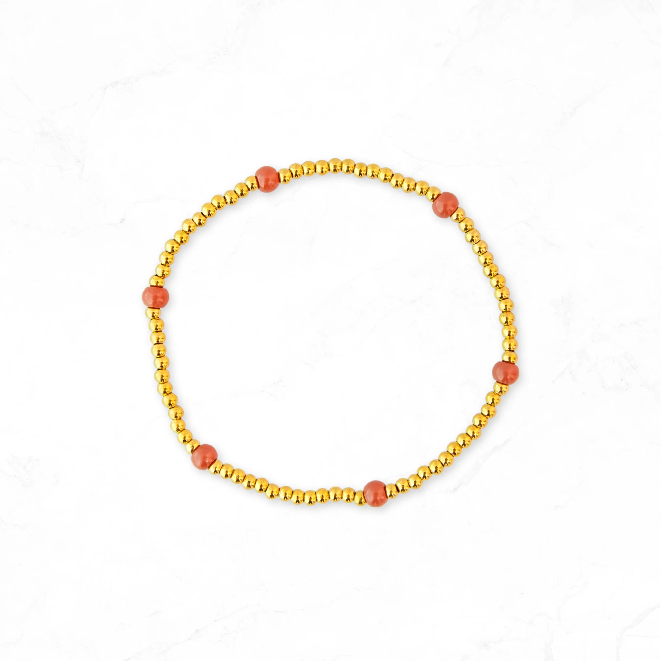 Gold Seed Bead Stacking Bracelets | Burnt Orange | Golden Thread LLC