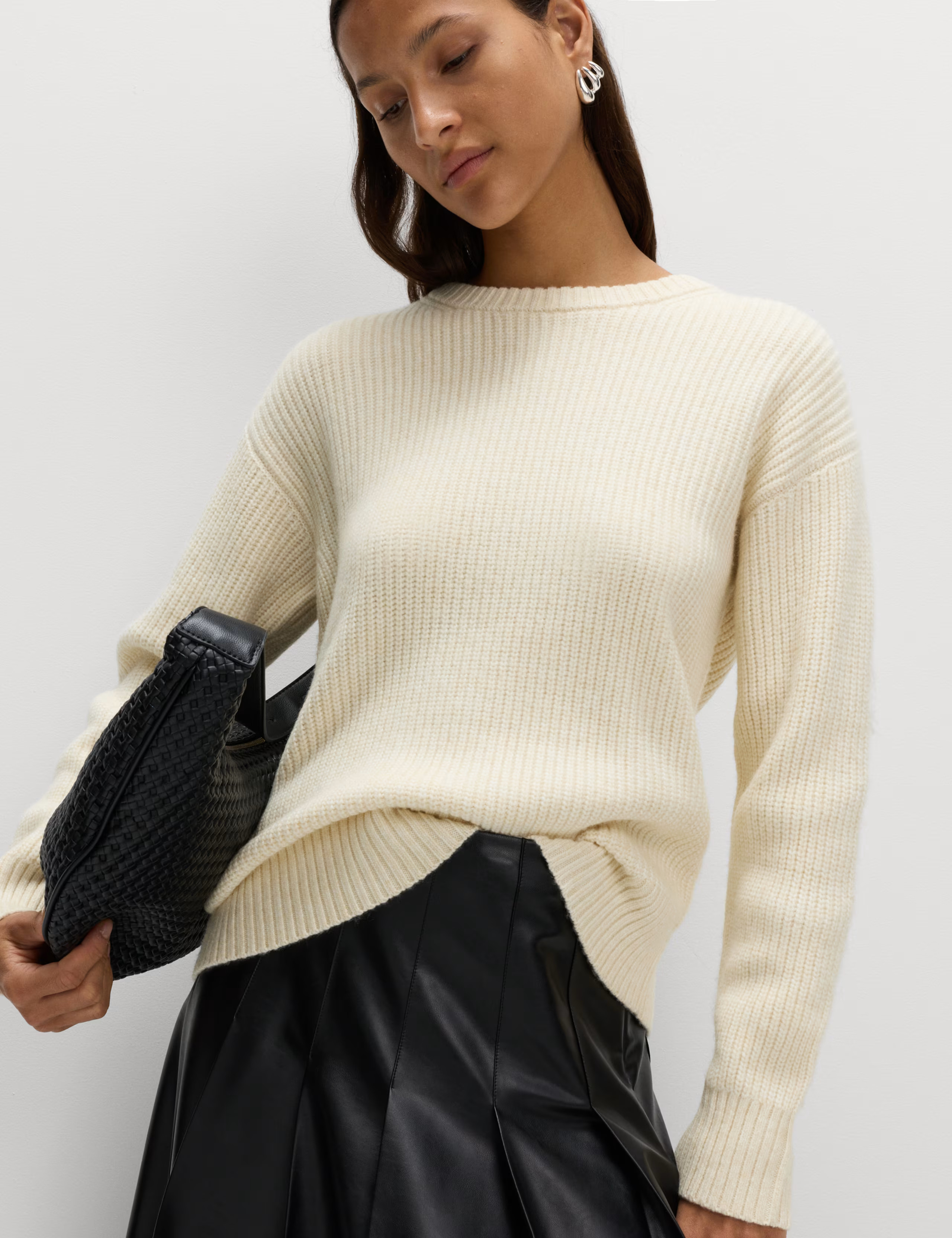 Cloud-Yarn Ribbed Crew Neck Jumper | Marks & Spencer (UK)