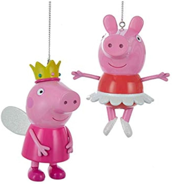 Kurt Adler Peppa Pig 2 Pack Ornament Set Standard | Amazon (US)
