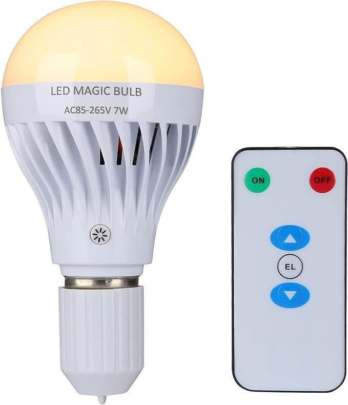 Rechargeable Light Bulbs, Bsod LED Magic Bulb with Remote Controller Warm White Emergency Lamp Wi... | Amazon (US)